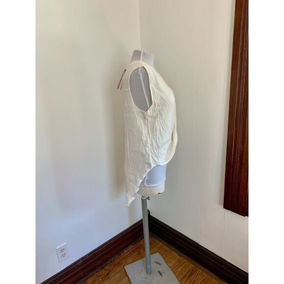 Francescas Boho Crinkle Wrap Twist Linen Summer Crm Tank Tunic Top NWT Crinkle - Picture 5 of 13